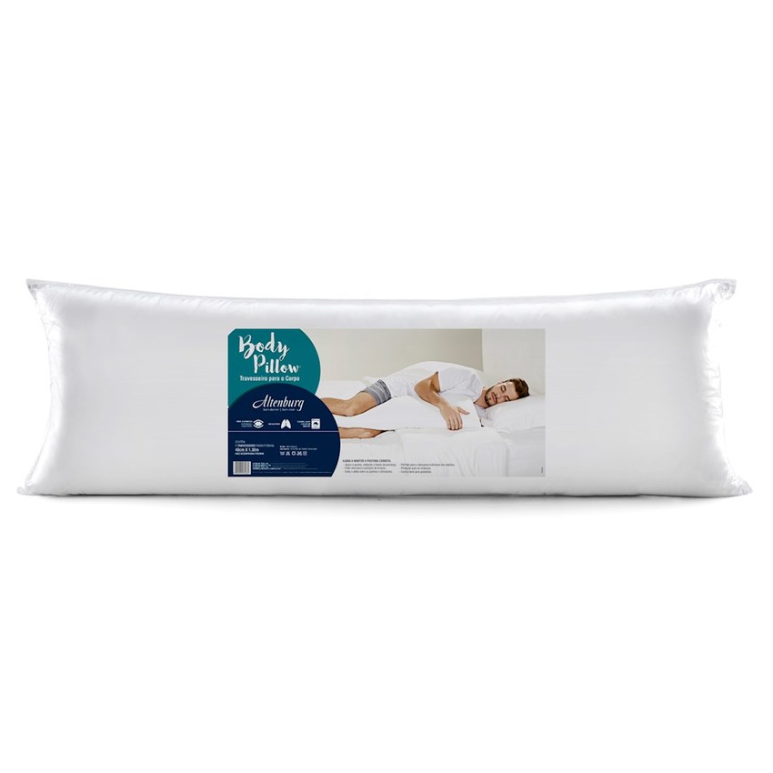 Travesseiro Altenburg 0,40×1,30m Body Pillow Microfibra S/Fronha Branco