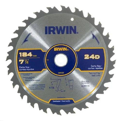 Disco Serra Circular Irwin 7.1/4" 24D