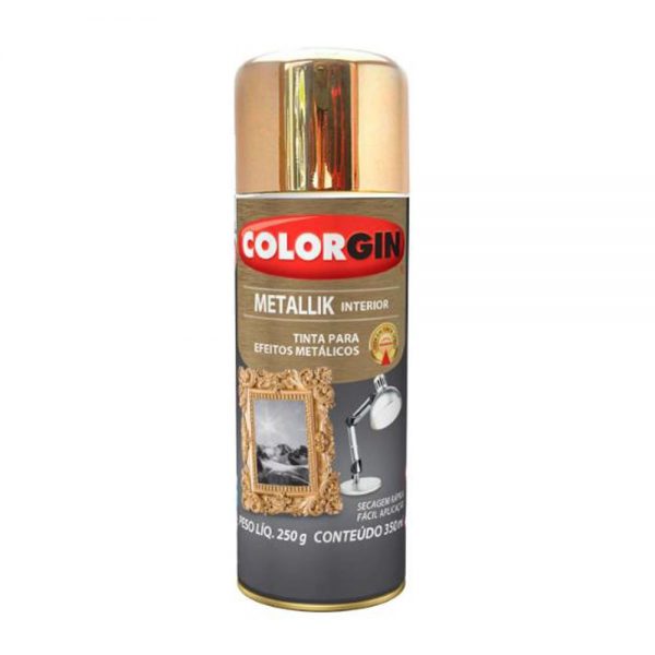 Spray Colorgin Metallik 350ml Dourado