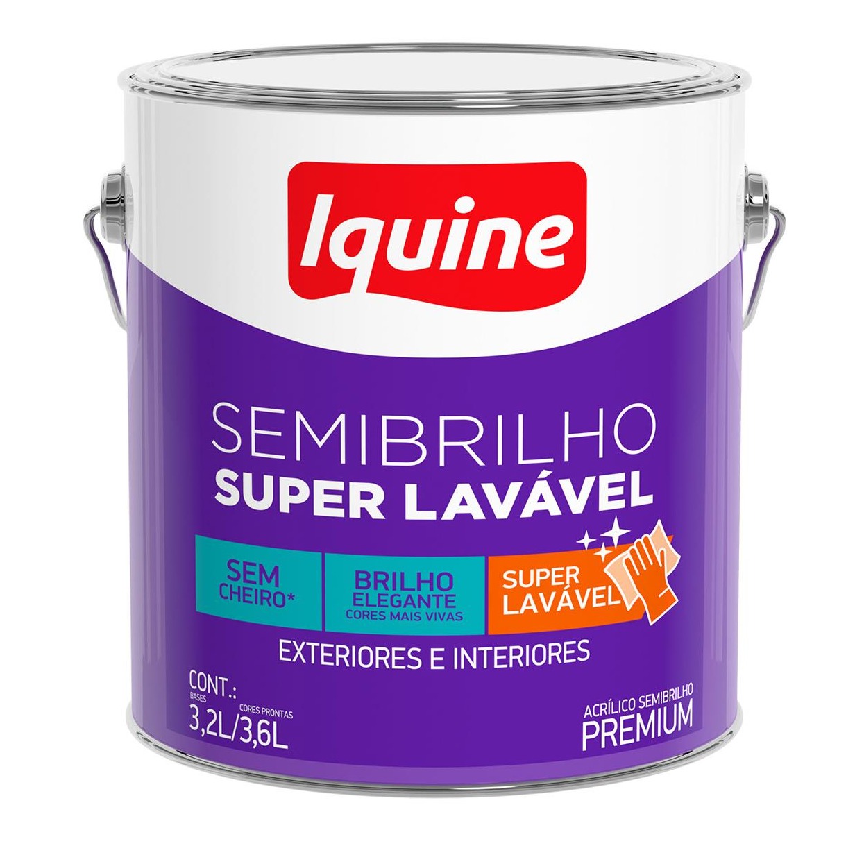 Tinta Semibrilho Iquine Super Lavável 3,6L