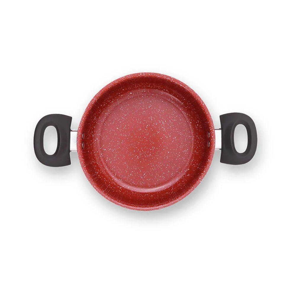 Conjunto de Panelas Brinox Ceramic Life Easy 6 Peças Carbono/Vermelho